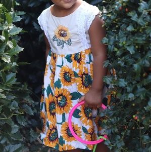 Smocked sweets sunflower dress 2t
